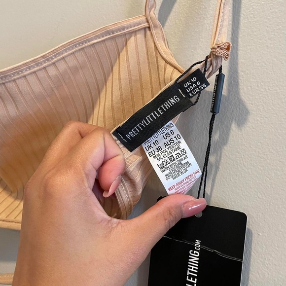 Nude color cropped top from PrettyLittleThing. This top is BNWT. - Picture 3 of 3